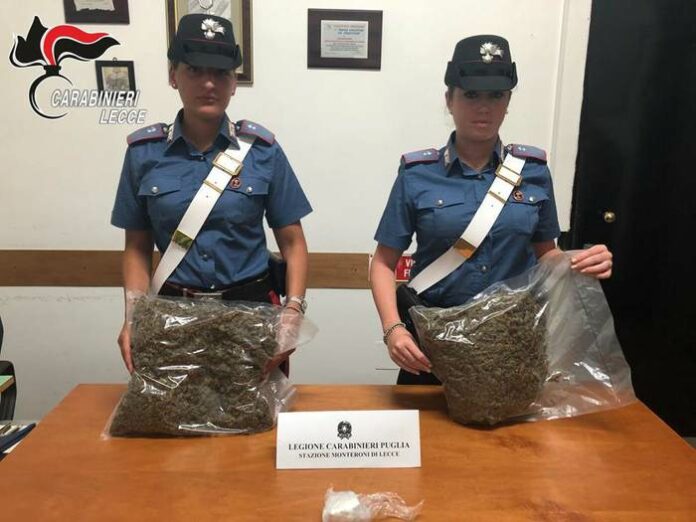Marijuana sequestrata a Monteroni