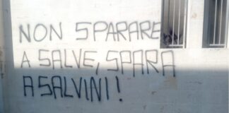 Scritta shock contro il ministro Salvini: indaga la Digos