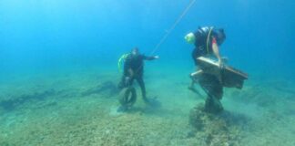 Ripuliti i fondali di Marina di Andrano: c’erano anche pneumatici